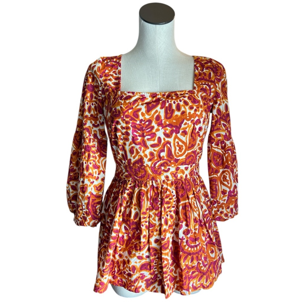 Anthropologie Love the Label womens dress size small cutout pink orang